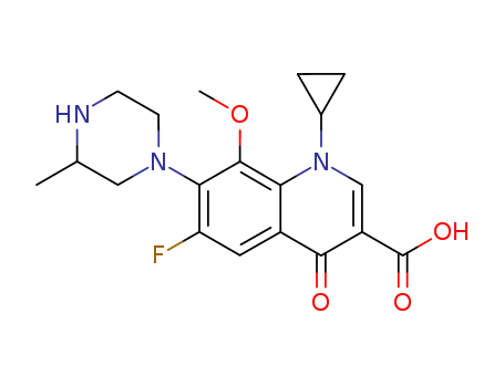 1-Cyclopropyl-6-fluoro-1,4-dihydro-8-methoxy-7-(3-methyl-1-piperazinyl)-4-oxo-3-quinolinecarboxylic acid/112811-59-3