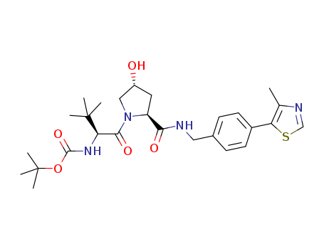 tert‐butyl N‐[(2S)‐1‐[(2S,4R)‐4‐hydroxy‐2‐({[4‐(4‐methyl‐1,3‐thiazol‐5‐yl)phenyl]methyl}carbamoyl)pyrrolidin‐1‐yl]‐3,3‐dimethyl‐1‐oxobutan‐2‐yl]carbamate/1448189-98-7