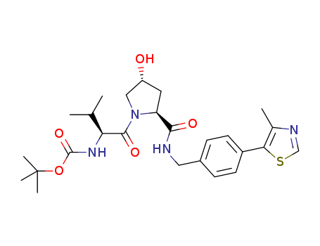 tert-butyl ((S)-1-((2S,4R)-4-hydroxy-2-((4-(4-methylthiazol-5-yl)benzyl)carbamoyl)pyrrolidin-1-yl)-3-methyl-1-oxobutan-2-yl)carbamate/1448189-66-9